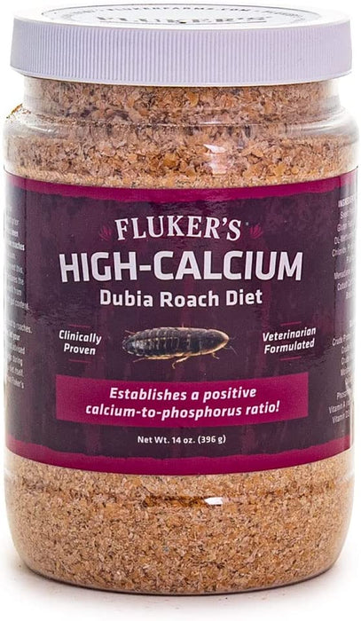 Fluker's High Calcium Dubia Roach Diet, 14 Ounces, for Reptile Feeder Insects