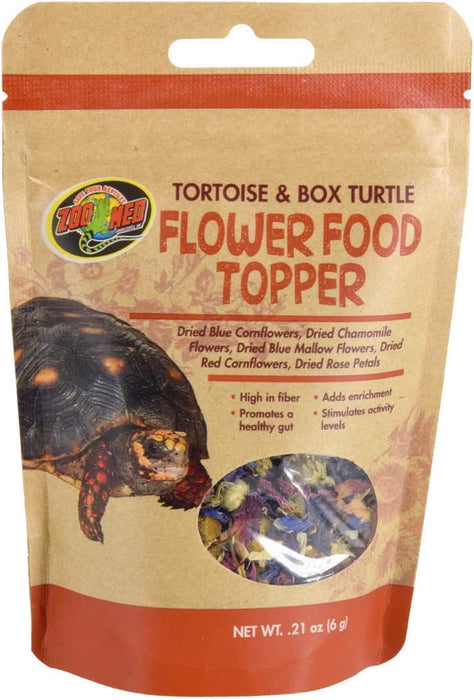 Zoo Med Tortoise & Box Turtle Flower Food Topper 0.21 oz - Pack of 4