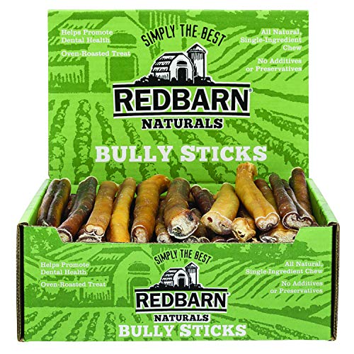Redbarn Straight 12" Bully Sticks for Dogs. Natural, Grain-Free, Highly Palatable, Long-Lasting Dental Chews Sourced from Free-Range, Grass-Fed Cattle