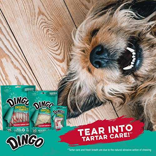 Dingo Dental Sticks Dog Chews, Made With Real Chicken, 6 Pack