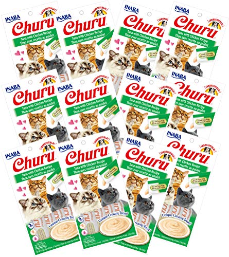 INABA Churu Tuna with Chicken Recipe Lickable Creamy Purée Cat Treats 48 Tubes