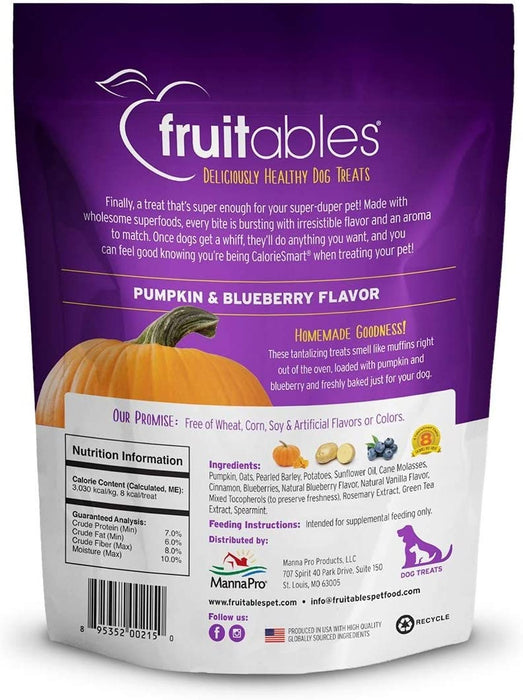 Fruitables Baked Dog Treats Pumpkin & Blueberry Flavor (3 Pack) 7 oz Each