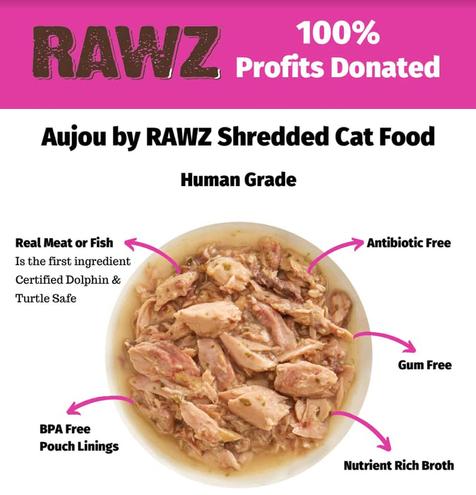 Rawz Aujou Chicken Breast & Chicken Liver Cat Food 8/2.46 oz Pouches