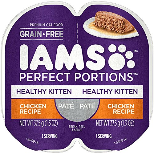 IAMS Perfect Portions Healthy Kitten Pate` Chicken Recipe (12-TRAYS =24 SINGLE SERVINGS)