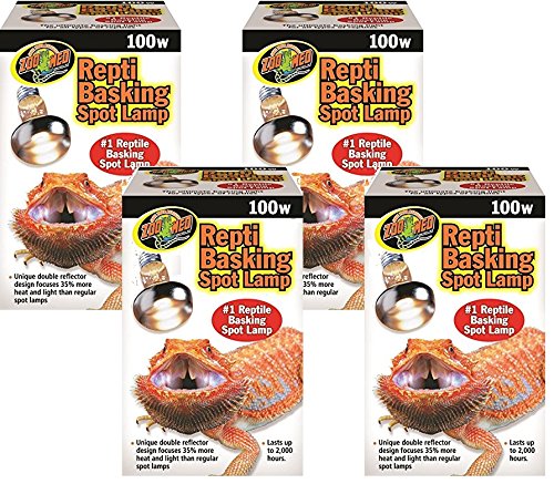 (4 Pack) Zoo Med Repti Basking Spot Lamps 100 watt for Reptiles