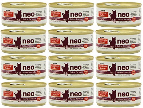 Hi-Tor 12 Pack of Veterinary Select Neo Diet for Cats, 5.5 Ounce Cans, for Kidney Health