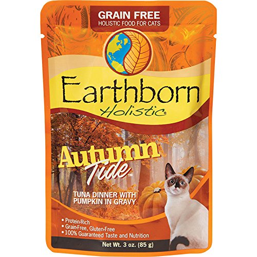 Earthborn Holistic Grain Free Wet Cat Food in Gravy Pouches - 3 Ounces Each - 3 Flavors - Riptide Zing, Autumn Tide, and Upstream Grill (12 Pouches Total)