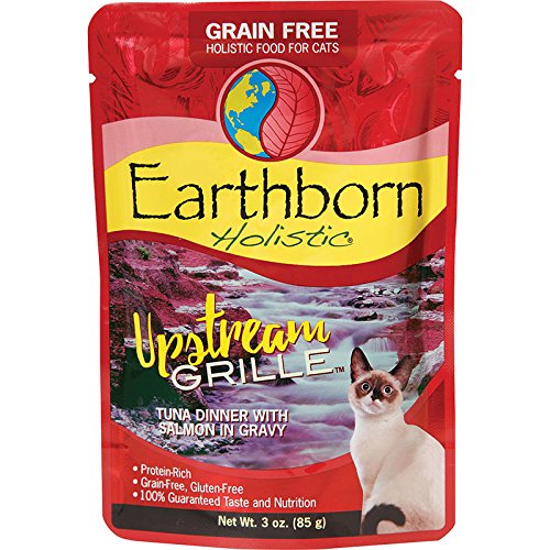Earthborn Holistic Grain Free Wet Cat Food in Gravy Pouches - 3 Ounces Each - 3 Flavors - Riptide Zing, Autumn Tide, and Upstream Grill (12 Pouches Total)