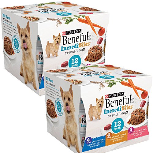 Beneful IncrediBites (Beef, Chicken, & Salmon Variety Pack) - Wet Dog Food - 3oz cans