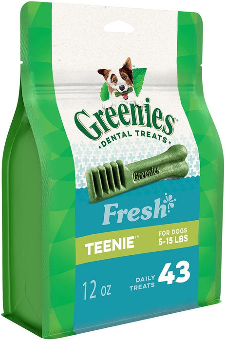 Greenies Fresh Dental Treats for Dogs Teenies - 43 Pack - (Dogs 5-15 lbs) - Pack of 2