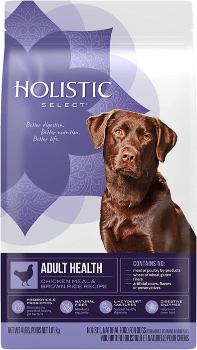 Holistic Select Natural Dry Dog Food, Chicken Meal & Rice Recipe