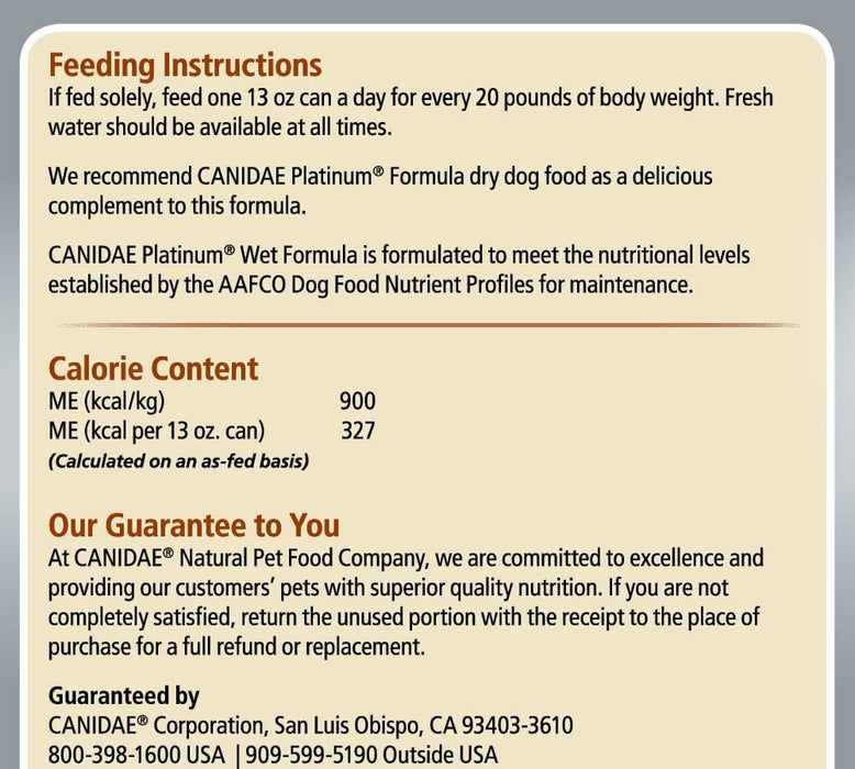 CANIDAE All Life Stages Platinum Chicken, Lamb & Fish Wet Dog Food