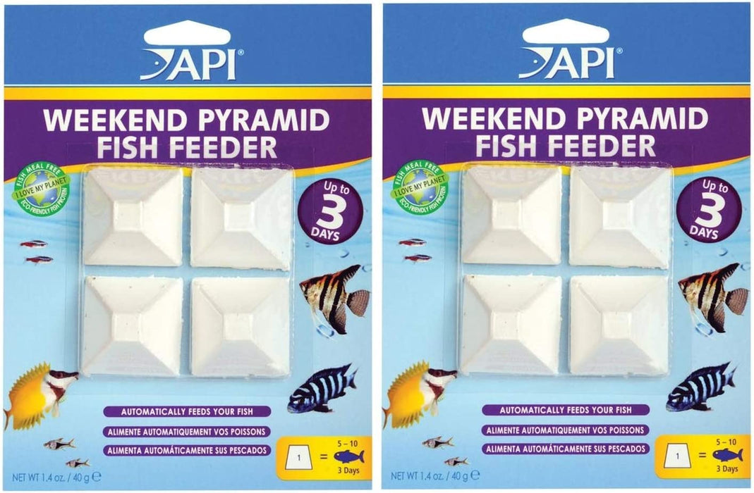 API Weekend Pyramid Fish Feeders, 8 Count Total, Feeds 5 to 10 Fish Up to 3 Days Each