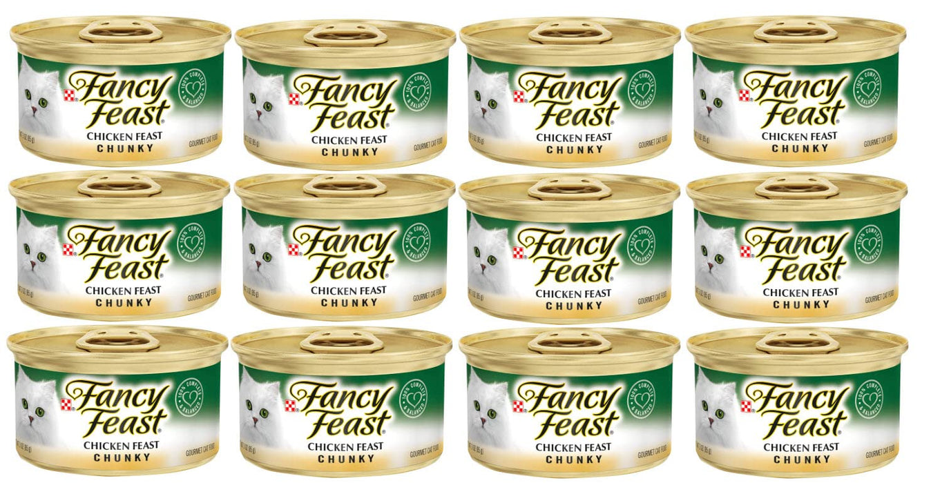 Fancy Feast Flaked Chicken & Tuna Feast Cat Food 3 oz, 12 Cans