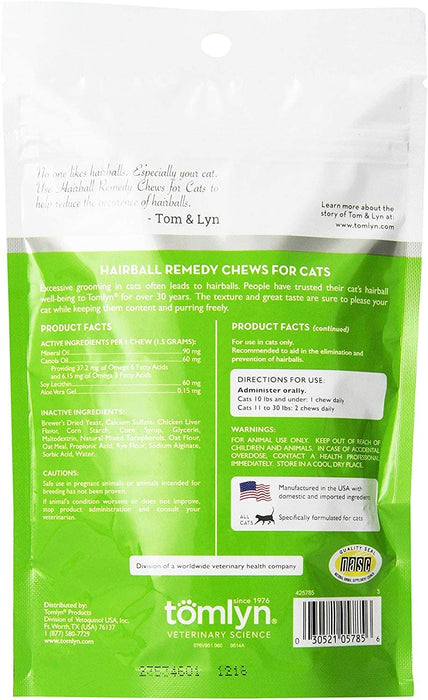 TOMLYN Laxatone Chicken-Flavor Hairball Remedy Chews for Cats and Kittens, 60ct