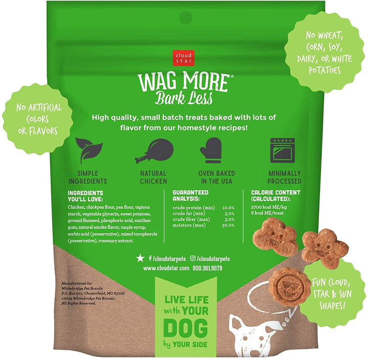 Cloud Star 3 Pack of Wag More Bark Less Soft Chews Dog Treats, 5 Ounces Each, with Chicken and Sweet Potato