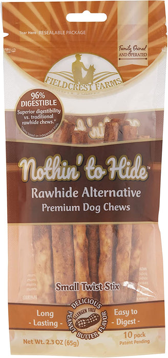 Fieldcrest Farms Nothin' to Hide Twist Stix Peanut Butter Flavored Dog Chew