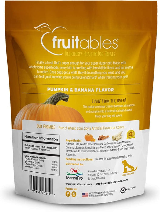 Fruitables Baked Dog Treats Pumpkin & Banana Flavor (3 Pack) 7 oz Each