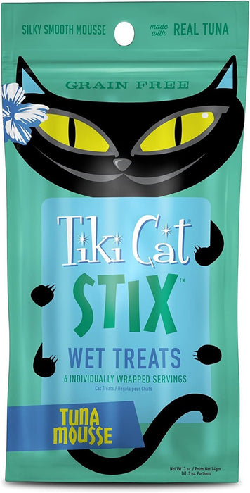 Tiki Cat Stix 6ct Single Serve Pouches - Tuna Mousse and Chicken Mousse (2 Pack)