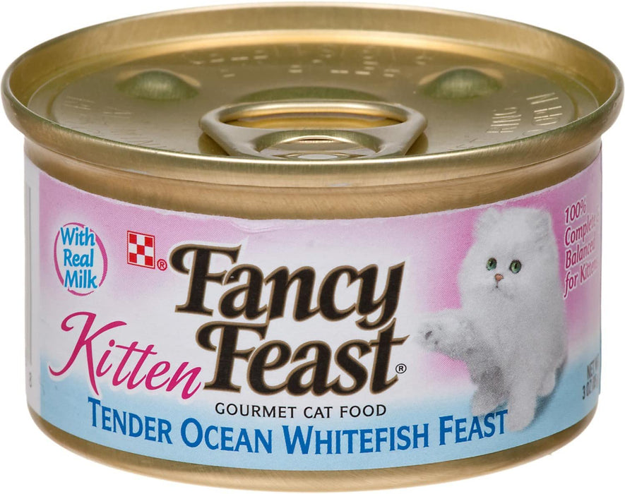 Fancy Feast Gourmet Kitten Tender Ocean Whitefish Feast Canned Cat Food 24-3oz Cans