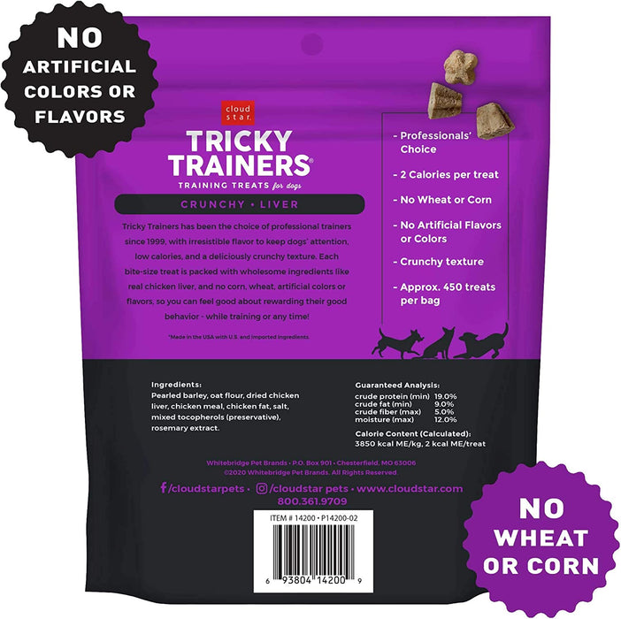 Cloud Star Tricky Trainers Crunchy, Low Calorie Training Dog Treat, Made in the USA, Wheat & Corn Free ( pack of 4 )