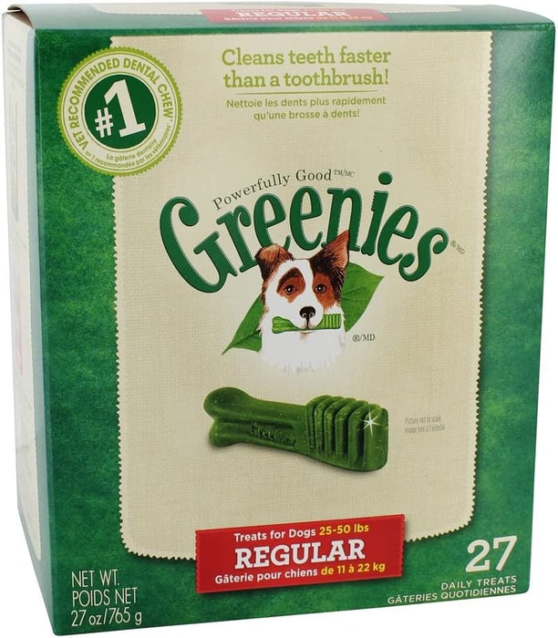 Greenies Dental Chews Regular Size Smart Treat for Dogs Weighing 25-50 lbs - 27 oz