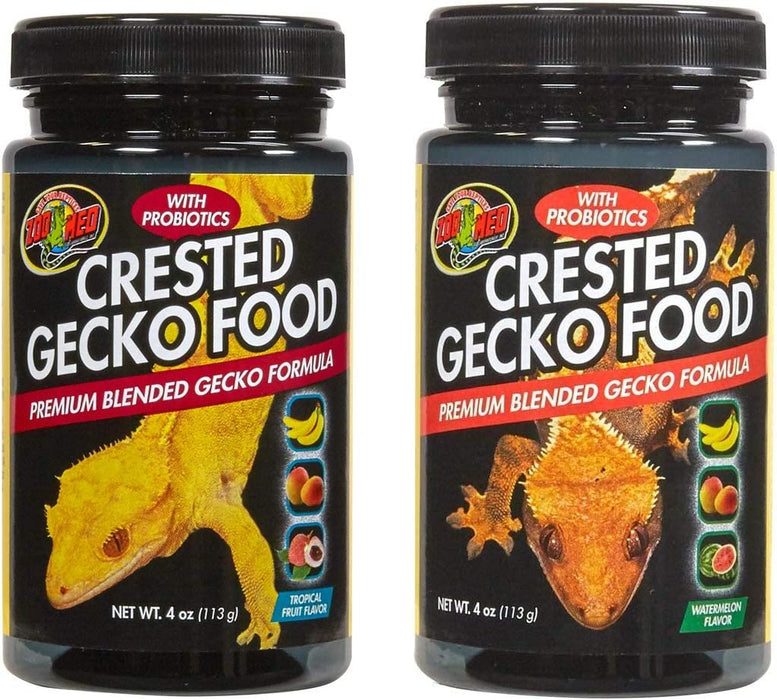Zoo Med Crested Gecko Food Variety Pack, 2 4-Ounce Jars, Watermelon and Tropical Fruit Flavors