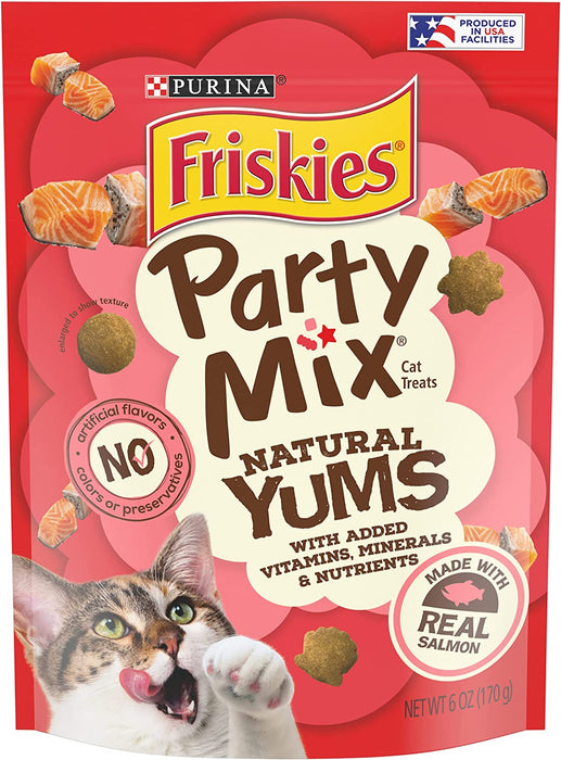 Purina Friskies Party Mix Naturals Adult Cat Treats - (6) 6 oz. Pouches