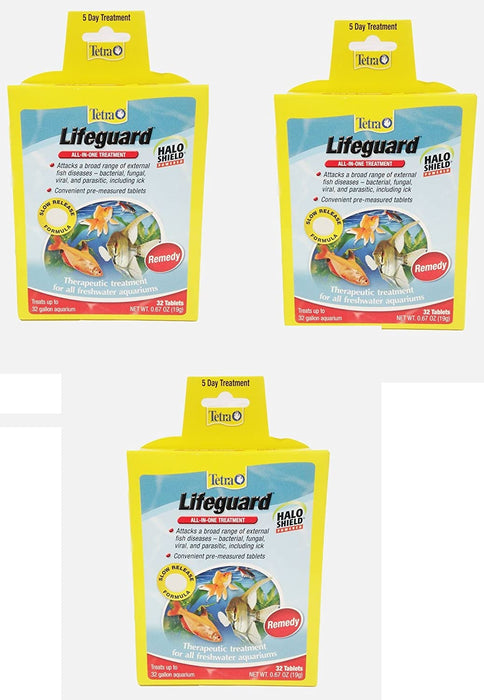 Tetra Lifeguard All-In-One Freshwater Aquarium Treatment - 96 Tablets (3 Packs With 32 Per Pack)