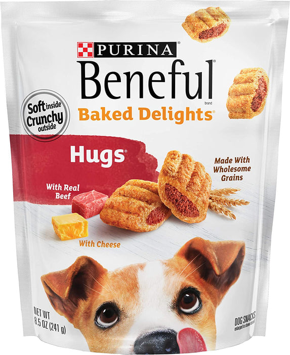 Beneful Baked Delights Dog Snacks, Hugs, 8.5 Oz Bag