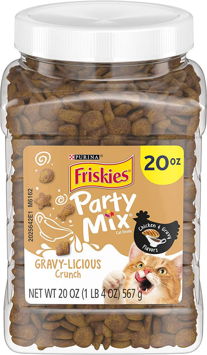Nestle Purina Petcare 20 oz Friskies Party Mix Gravy-licious Chicken &amp; Gravy Flavors Cat Treats - (Pack of 3)