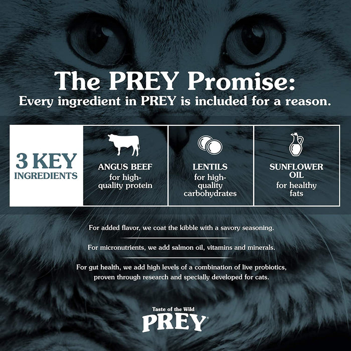 Taste of the Wild PREY Real Meat High Protein Limited Ingredient Dry Cat Food Grain-Free Recipe Made with Premium Real Ingredients That Provide High Amounts of Protein, Antioxidants and Probiotics