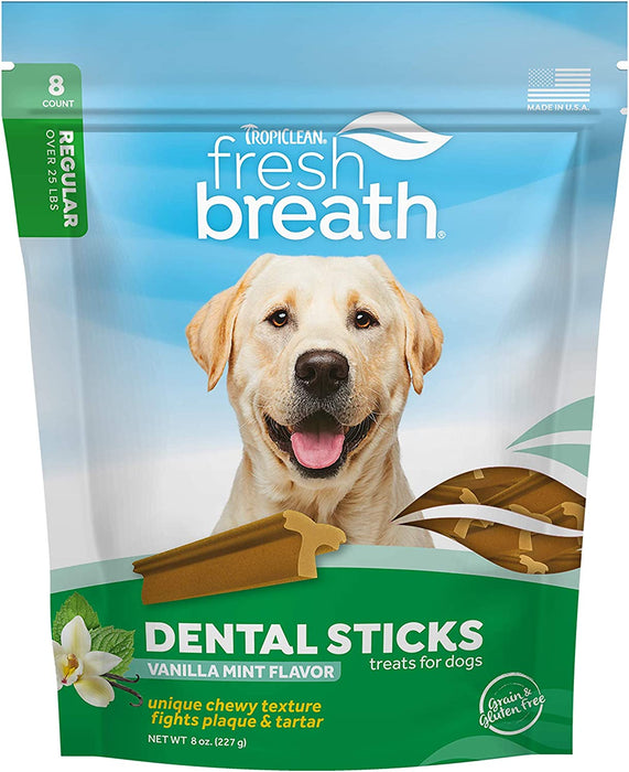 TropiClean Fresh Breath Regular Dental Sticks Advanced for Dogs