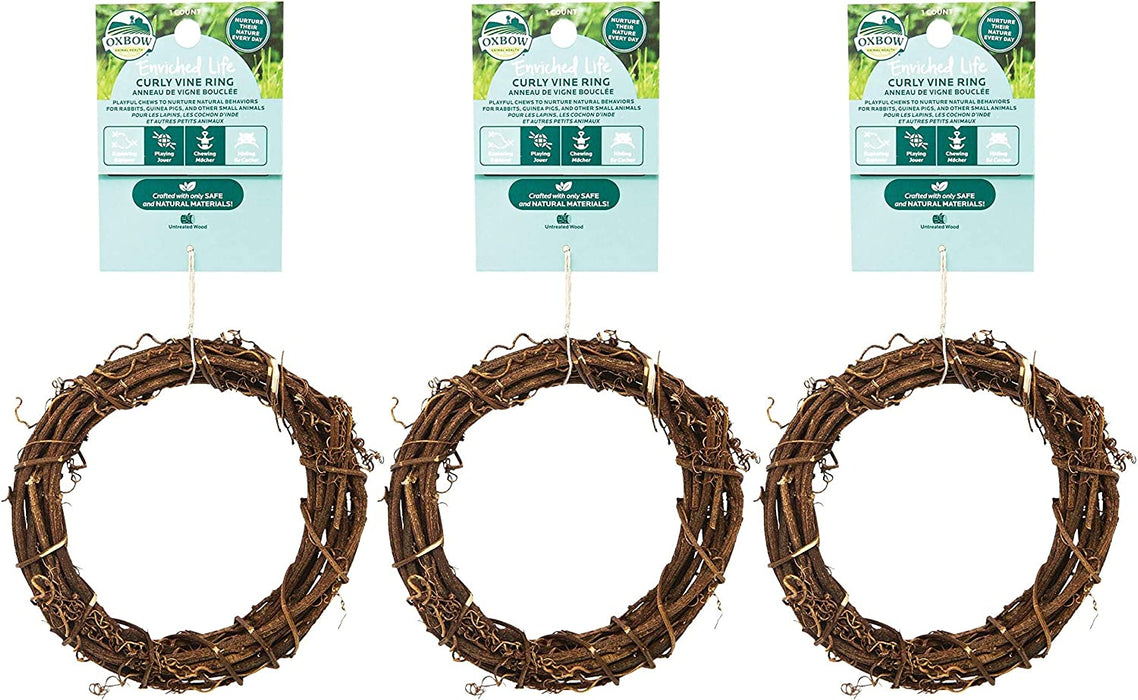 Oxbow Animal Health 3 Pack of Enriched Life Curly Vine Ring Small PEt Chews