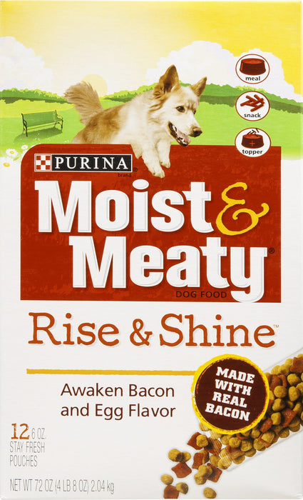 Purina Moist & Meaty Dog Food Rise & Shine Awaken Bacon And Egg Flavor