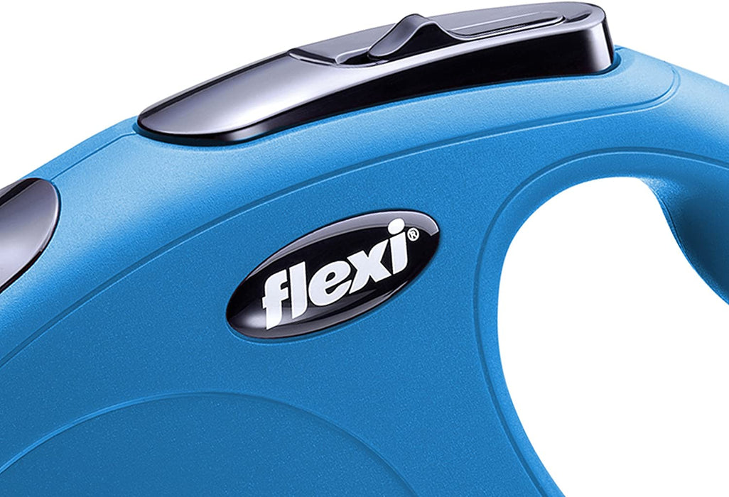 FLEXI New Classic Retractable Dog Leash (Cord), 16 ft, Medium, Blue