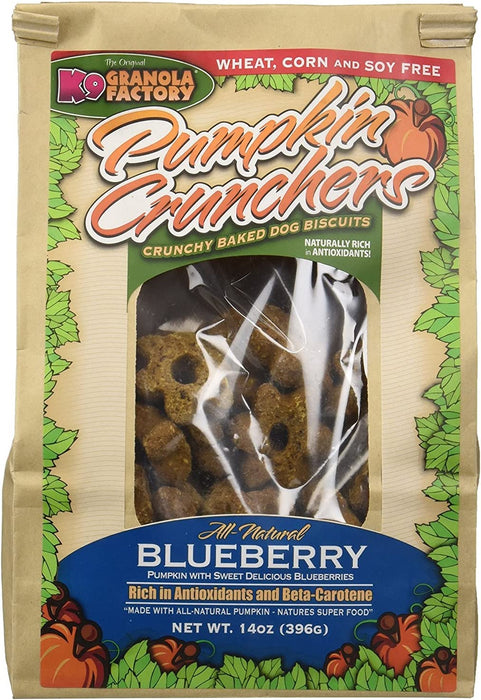 K9 Granola Factory All-Natural Blueberry Pumpkin Crunchers Baked Dog Biscuits (2 Pack)
