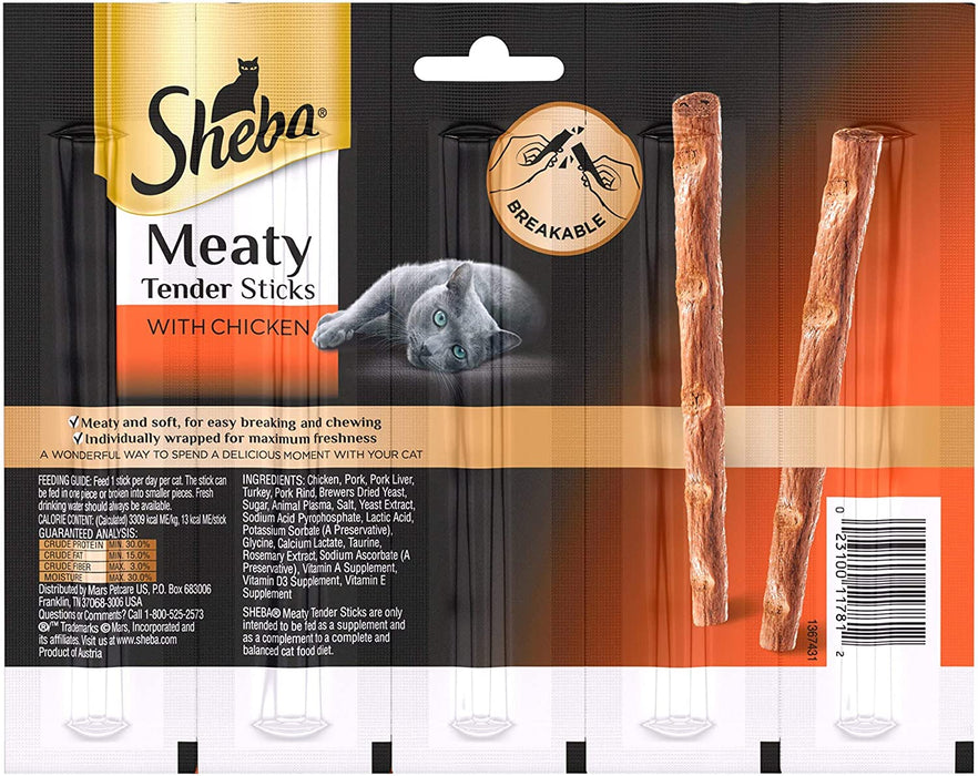 Sheba Meaty Tender Sticks With Chicken (5-Sticks)