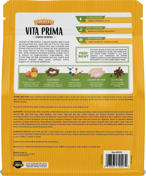 Sunseed 2 Pack of Vita Prima Complete Nutrition High-Protein Ferret Food, 3 Pounds