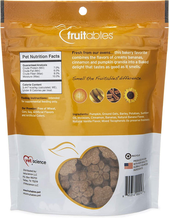 Fruitables Baked Dog Treats Pumpkin & Banana Flavor (3 Pack) 7 oz Each