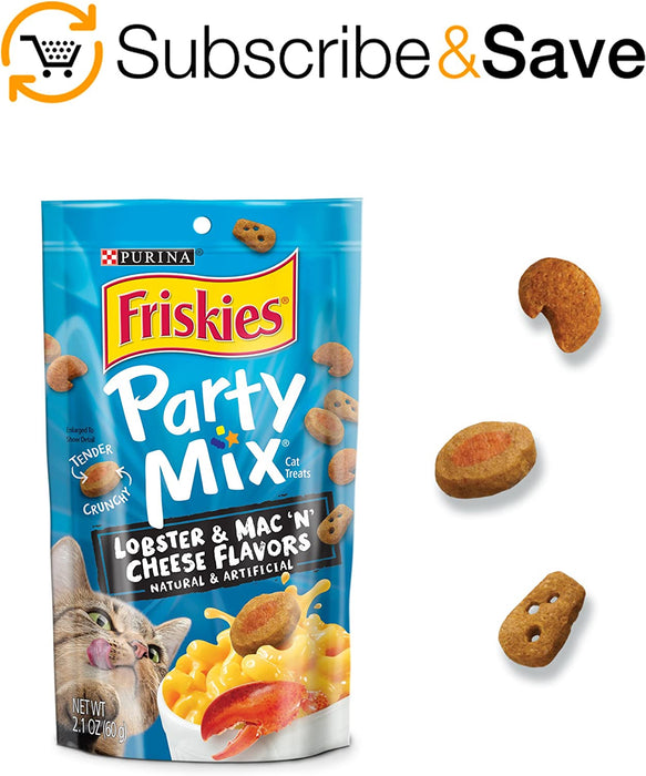 Purina Friskies Party Mix Adult Cat Treats -2.1 oz. Pouches (Pack of 10)