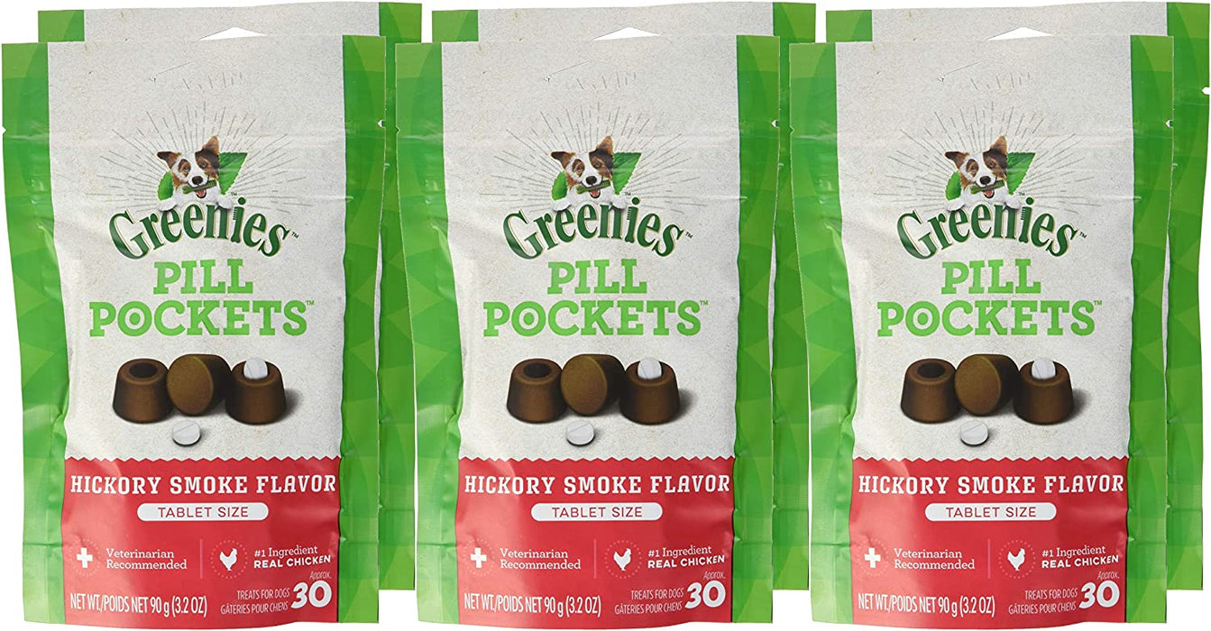 Greenies Pill Pockets Tablet Variety Bundle (6-Pack) 6 Bags Total - 2 of each flavor