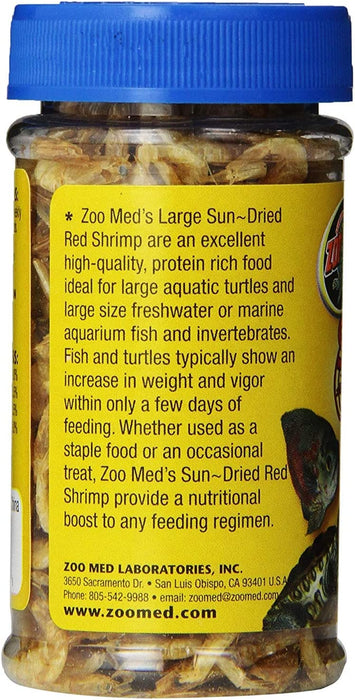 Zoo Med 2 Pack of Large Sun-Dried Red Shrimp, 0.5 Ounces Each, Treat for Large Tropical Fish and Aquatic Turtles