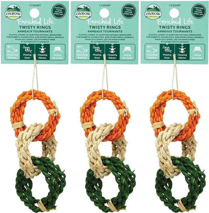 Oxbow Animal Health 3 Pack of Enriched Life Twisty Ring Small Pet Chew Toys