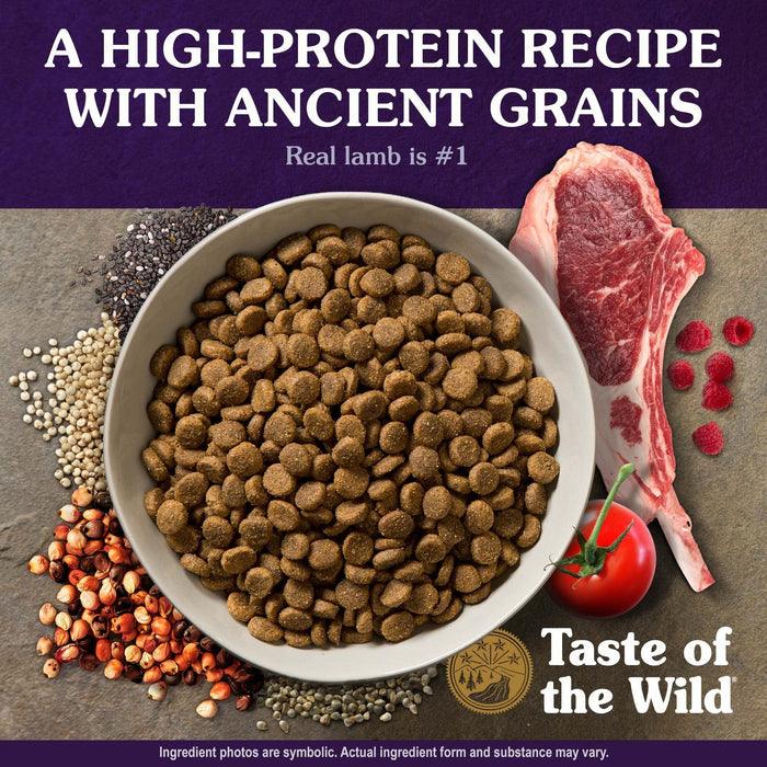 Taste of the Wild with Ancient Grains Ancient Mountain Canine Recipe with Roasted Lamb Dry Dog Food, Made with High Protein from Real Lamb and Guaranteed Nutrients and Probiotics 5lb