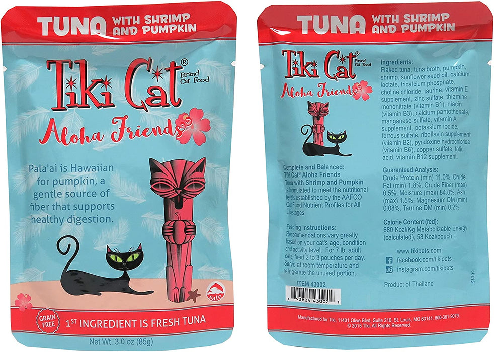 Tiki Cat Aloha Friends Grain Free Wet Cat Food Variety Pack - 4 Flavors - 12 Total Pouches (3 Ounces Each)
