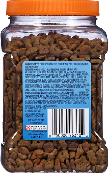 Party Mix Crunch Beachside Cat Treats 20 oz. Canister,Shrimp, Crab and Tuna Flavors,New