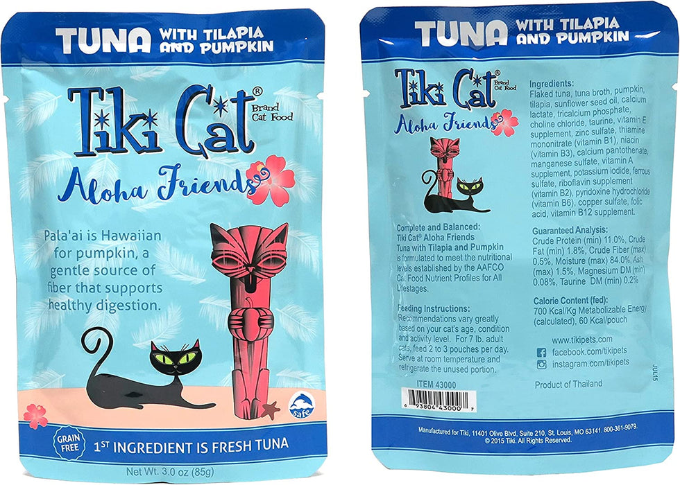 Tiki Cat Aloha Friends Grain Free Wet Cat Food Variety Pack - 4 Flavors - 12 Total Pouches (3 Ounces Each)
