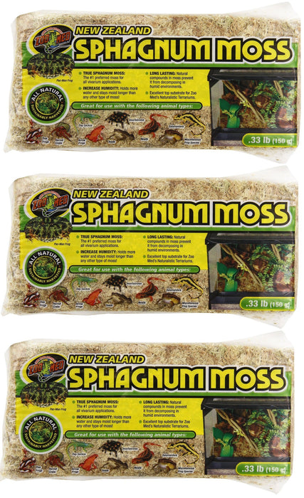 Zoo Med (3 Pack) New Zealand Sphagnum Moss.33-Pound Each