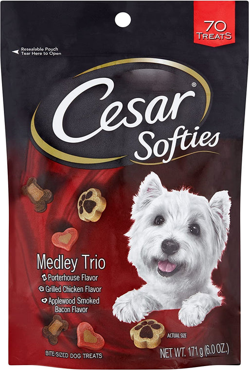 Softies Medley Trio Bite-Sized Dog Treats, 70 count, 6.0 oz